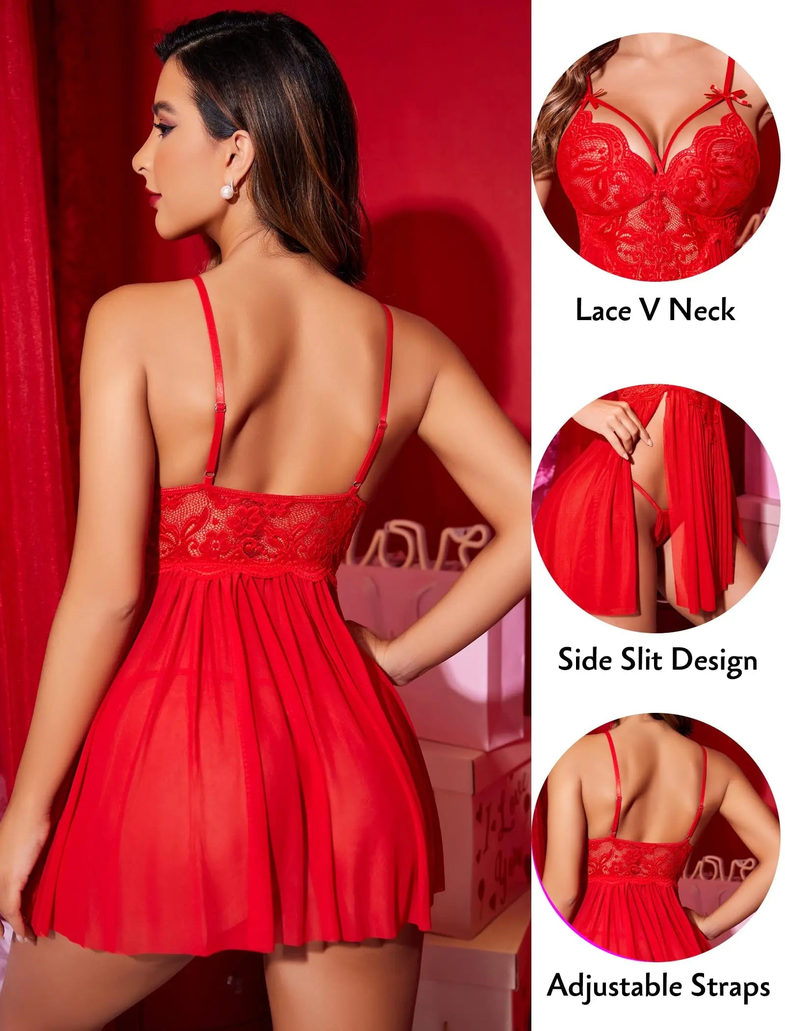 New Sexy Nightgown White Lace Babydoll Set Women's Romantic Sheer Floral Lingerie Flowy Skirt Chemise Mini Dress Hot Sale Nighty RT220