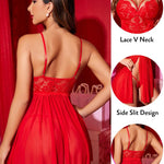 New Sexy Nightgown White Lace Babydoll Set Women's Romantic Sheer Floral Lingerie Flowy Skirt Chemise Mini Dress Hot Sale Nighty RT220