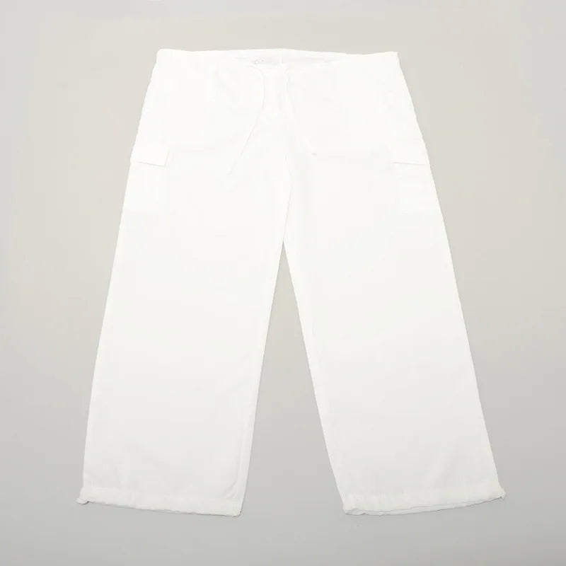 Women Cargo Pants Spring New Streetwear Solid Fashion Pockets Drawstring Trousers Casual Slim Versatile Knitted Lady Cargo Pants RT220