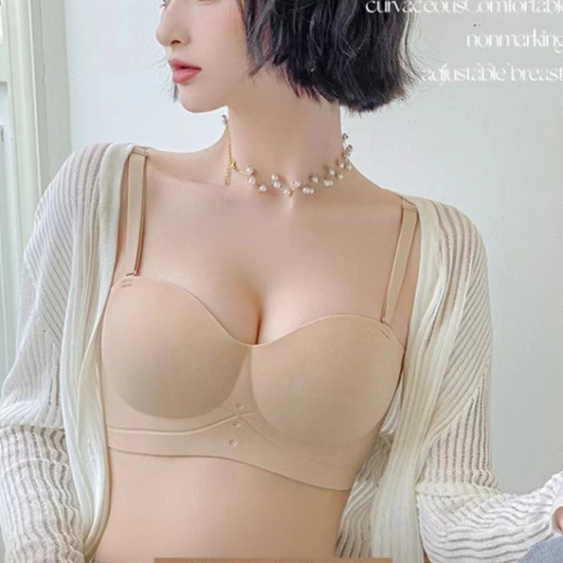 Women's Bra  Half Cup Push Up Small Breasts Show Bigger Side Breasts Seamless Sling Bra No Wires Sexy Sling Bra RT220