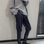 Jmprs Lazy Wind Grey Turtleneck Sweaters Women Vintage Loose Knitted Pullovers Streetwear Retro Harajuku Long Sleeve Simple Tops RT220