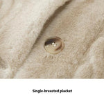 Women Fur Cardigan Thickened Long 2024Autumn Winter V-neck Jacket Female Loose Simple Leisure With Buttons Casual Faux Fur Coat RT220