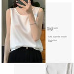 Women Tops Solid Spring Summer Casual Crop Tops Sexy O-neck Tank Tops Office Lady Pink White Top 2024 Fashion Korean Tank Top RT220