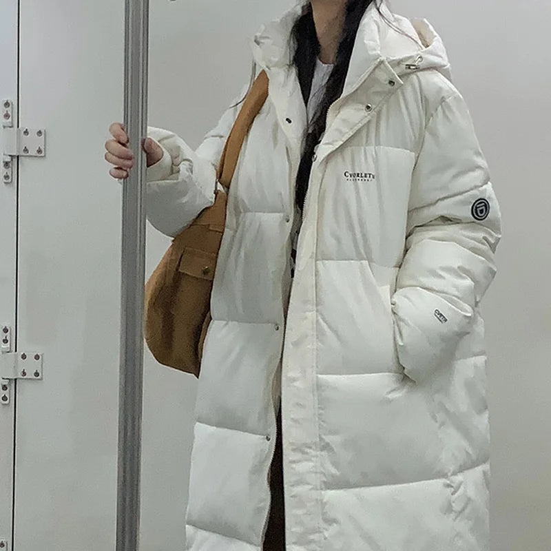 ITOOLIN Women oversize Loose Coat Zipper Pockets Down Coat Turtleneck Thicken Long Coat Casual Parkas Women 2023 Autumn Winter RT220