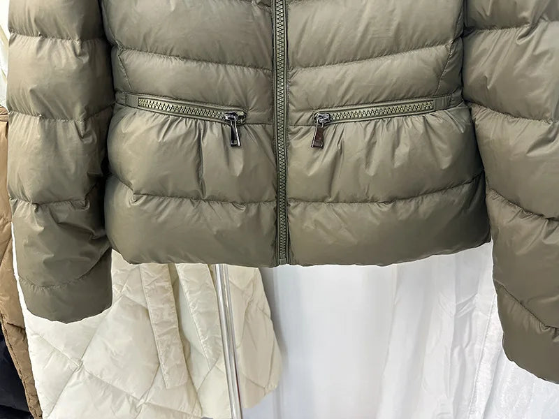 Winter New Down Coats Puffer Jacket Women Simple Casual Elegant Outerwears Stand-up Collar Thick Slim Warm Short Down Jackets RT220