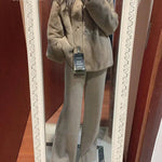 Autumn and Winter New High-waisted Loose Wool Knitted Wide-leg Trousers for Women To Wear Straight Leg Wide-leg Moped Trousers RT220