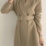 New 2025 Spring Summer Mid-length Small Thin Suit Vintage Belt Korean Fashion Casual Temperament Blazers for Women Clothing RT220