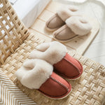 Winter Women Slippers Furry Home Floor Shoes Warm Indoor Slides Men Bedroom Slippers Plush Couples Footwear Soft Non-slip Shoes RT220