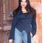 Trendix Elegant Blazer 2 Piece Sets Women V Neck Patchwork Scarf Lace Up Jackets Femme Bodycon Skirt And Commuting Blazers Suits RT220