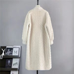 Women Fur Cardigan Thickened Long2025Spring And Autumn V-neck Jacket Female Loose Simple Leisure With Buttons Faux Fur Mink Coat RT220