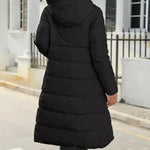 Winter New Hooded Mid Length Slim Fit Warm Long Sleeve Solid Color Jacket For Women,3 Colors RT220