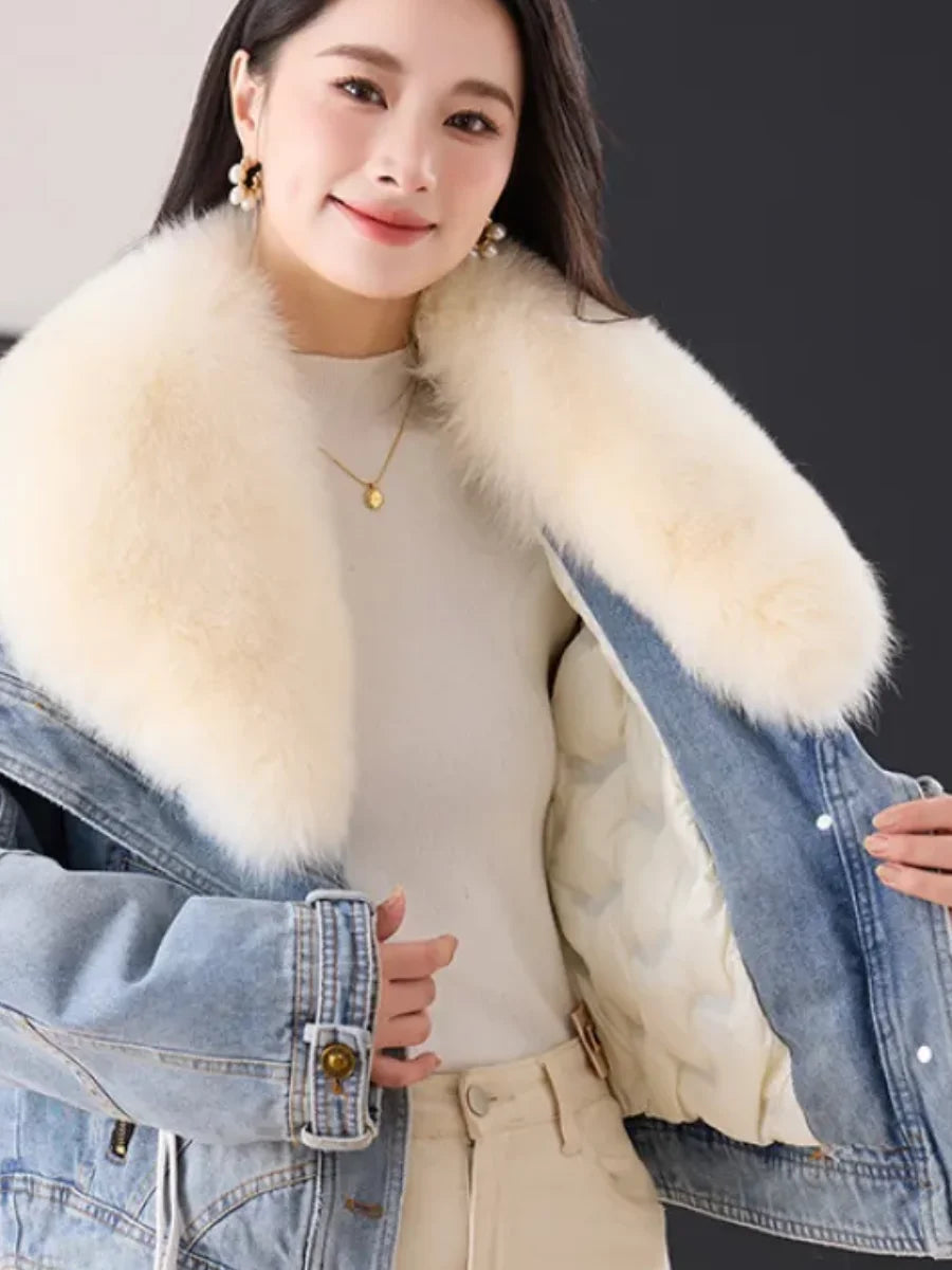 Women Fur Cardigan Thickened Long2025Spring And Autumn V-neck Jacket Female Loose Simple Leisure With Buttons Faux Fur Mink Coat RT220