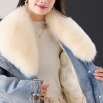 Women Fur Cardigan Thickened Long2025Spring And Autumn V-neck Jacket Female Loose Simple Leisure With Buttons Faux Fur Mink Coat RT220