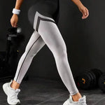 Seamless Stripes Leggings High Waist Butt Lift Leggings Women High Elastic Fitness Fashion Sports Pants Gym Cycling Yoga Tights RT220