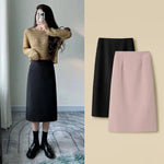 Office Lady Fashion Slim Solid Skirt Koreon Clothing Spring Summer Streetwear New High Waist Elegant Straight Midi Casual Skirts RT220