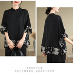 Oversized Summer Pullover T-Shirt Tops Women Print Patchwork Fashion Casual Loose Pleated Ladies Blouses Short Sleeve Woman Tops RT220