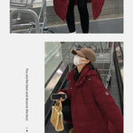 ITOOLIN Women oversize Loose Coat Zipper Pockets Down Coat Turtleneck Thicken Long Coat Casual Parkas Women 2023 Autumn Winter RT220