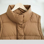 Winter Ultra Light Thin Duck Down Vest Feather Jacket Women Quilted Short Warm Basic Casual Oversize Waistcoat RT220