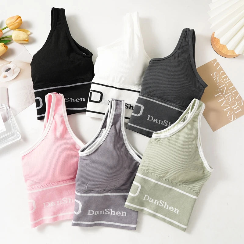 Bras For Women Sports Fitness Seamless Bra Tops Full Coverage Female Removable Wireless Bralette Breathable Bra RT220