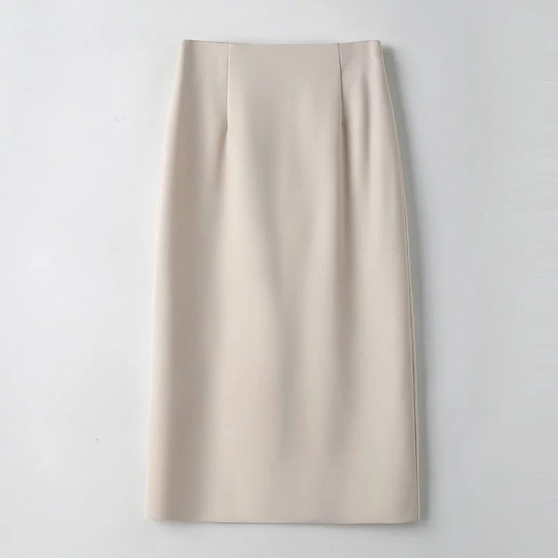 Office Lady Fashion Slim Solid Skirt Koreon Clothing Spring Summer Streetwear New High Waist Elegant Straight Midi Casual Skirts RT220