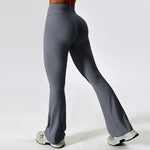 Sexy Flared Leggings Women's Running Pants Scrunch Butt Trousers Cross Waist Sports Tights Woman Skin-Friendly Workout Leggin RT220