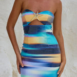 Summer Sexy Lady Backless Mini Party Dress Women Elegant Sequined Slim Fit Dress Female Casual Printing Strapless Dress Vestidos RT220