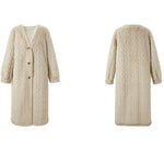 Women Fur Cardigan Thickened Long 2024Autumn Winter V-neck Jacket Female Loose Simple Leisure With Buttons Casual Faux Fur Coat RT220
