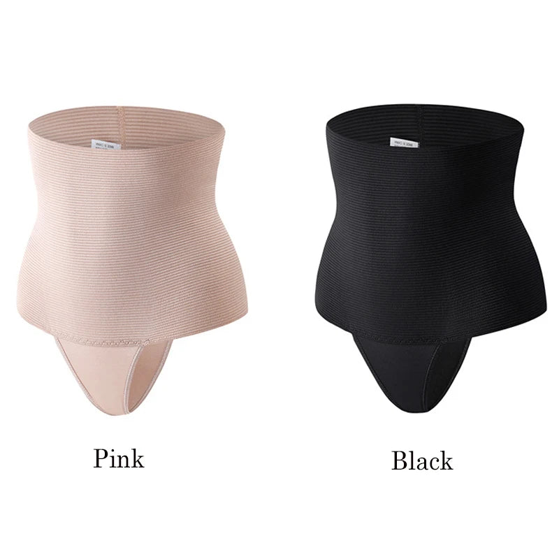 1Pcs Womens High Waist Control Shaper Thongs Breathable Comfort Elastic Intimates Shapewear Panties Thongs High Waist Flat Belly RT220