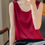 Women Tops Solid Spring Summer Casual Crop Tops Sexy O-neck Tank Tops Office Lady Pink White Top 2024 Fashion Korean Tank Top RT220