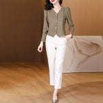 Fashion V-Neck Womens Shirts And Blouse 2025 Spring Autumn Simplicity Streetwear Tops Women Elegant Slim Casual Clothing Femme RT220