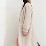 Women Fur Cardigan Thickened Long2025Spring And Autumn V-neck Jacket Female Loose Simple Leisure With Buttons Faux Fur Mink Coat RT220