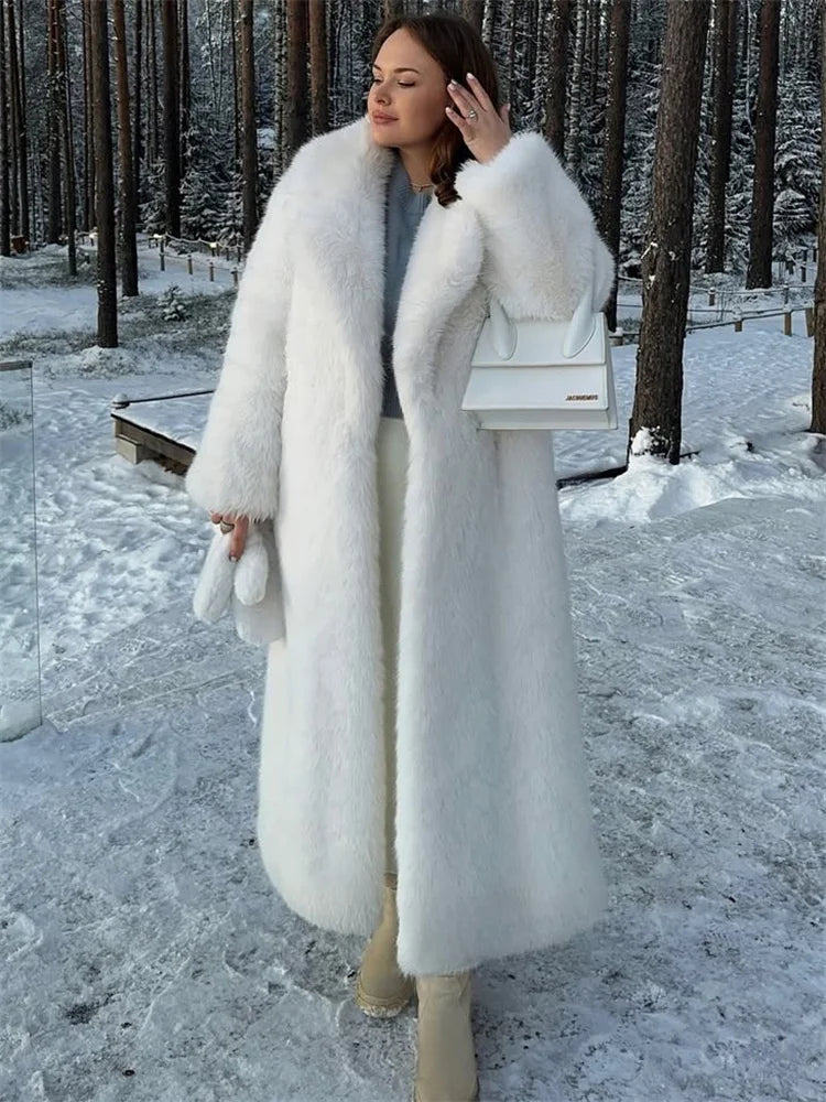 Tossy Winter Fur Feather Overcoat For Women Loose Cardigan Solid Luxury Elegant Jacket Clothes Warm 2025 Fur Feather Outwear RT220