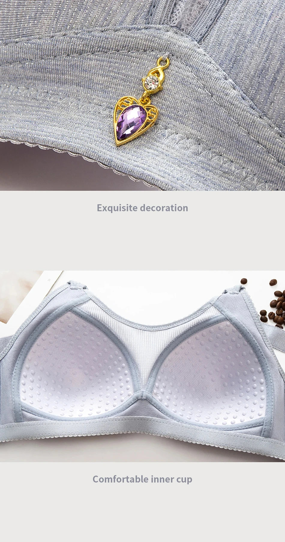 Bra for Women Comfortable Non-slip Push-up Sports Bra with Wide Shoulder Straps Chest Pad for Women Breathable lingerie RT220