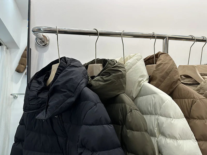 Winter New Down Coats Puffer Jacket Women Simple Casual Elegant Outerwears Stand-up Collar Thick Slim Warm Short Down Jackets RT220