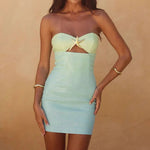 Summer Sexy Lady Backless Mini Party Dress Women Elegant Sequined Slim Fit Dress Female Casual Printing Strapless Dress Vestidos RT220