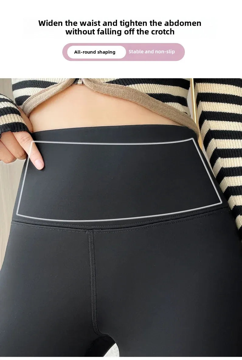 Thickened Black Gold 600g Micro Flared Shark Suit Women's Outerwear High-Waisted Slimming Bell-Bottom Pants High Elasticity RT220