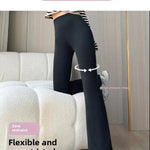 Thickened Black Gold 600g Micro Flared Shark Suit Women's Outerwear High-Waisted Slimming Bell-Bottom Pants High Elasticity RT220