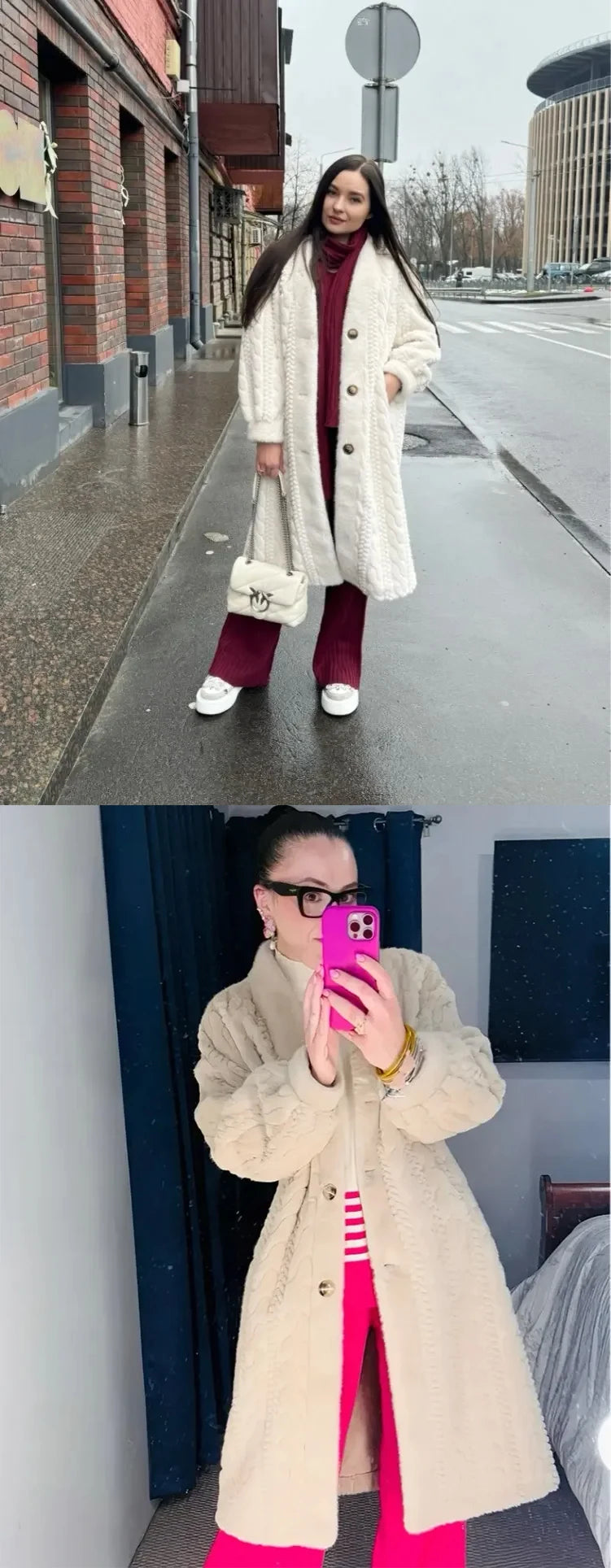 Women Fur Cardigan Thickened Long2025Spring And Autumn V-neck Jacket Female Loose Simple Leisure With Buttons Faux Fur Mink Coat RT220