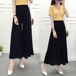 Wide leg pants pleated chiffon high waisted loose skirt pants with large hem and drape feeling, large size random linen spring/s RT220