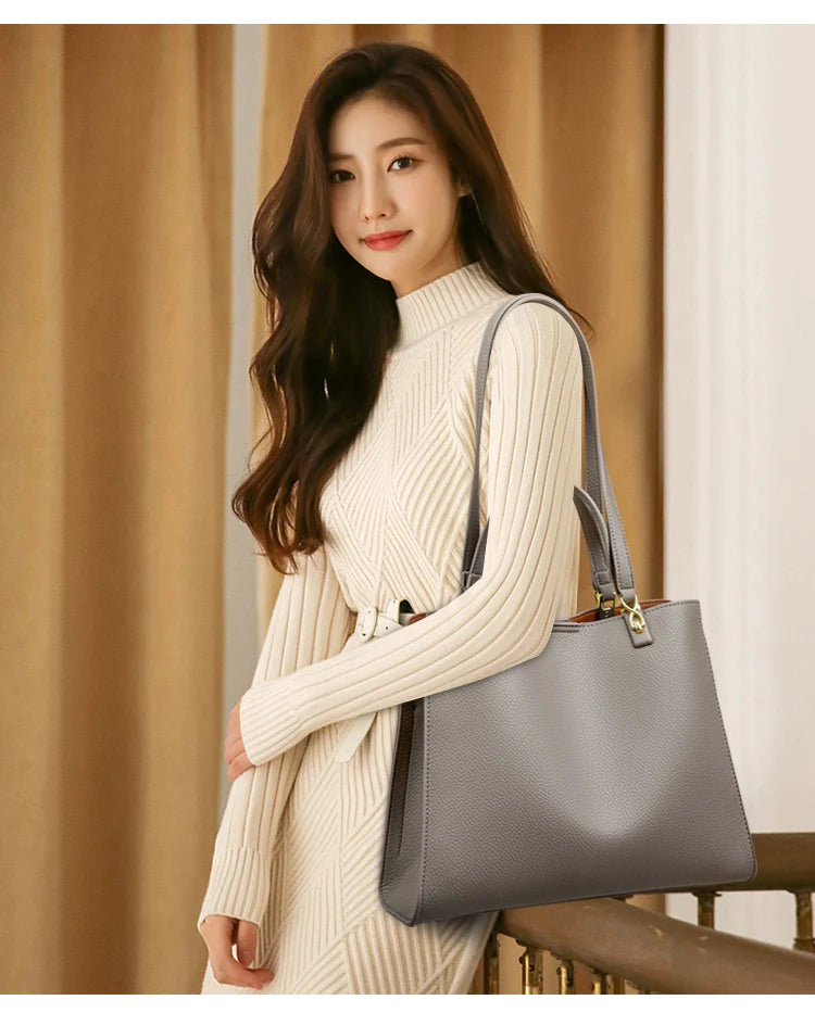 Genuine Brand Luxury Designer Women Bags High Quality Leather Shoulder Crossbody Messenger Tote Bag Large Handbag Purses RT220