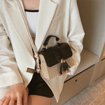 MOODS Straw Beach Bag For Women 2023 Summer New Luxury Designer Handbags Hit Color Tassels Shoulder Crossbody Box Bag Sac A Main RT220