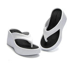 7CM Women's High Heeled Slippers Fashion Street Slides Outdoor Flip Flops Light EVA Comfortable Heightening Shoes RT220
