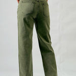 Military Green Fashionable Ladies' Jeans, High-Waisted Long Style, Designed For Street Casual Wear, With Comfortable Fabric.Y2K RT220