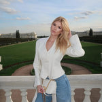 Trendix Elegant Blazer 2 Piece Sets Women V Neck Patchwork Scarf Lace Up Jackets Femme Bodycon Skirt And Commuting Blazers Suits RT220