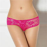 Comeondear Lace Panties Low-waist Underwear Thong Female G String Bandage Plus Size Lingerie Strappy Briefs Crotchless Intimates RT220