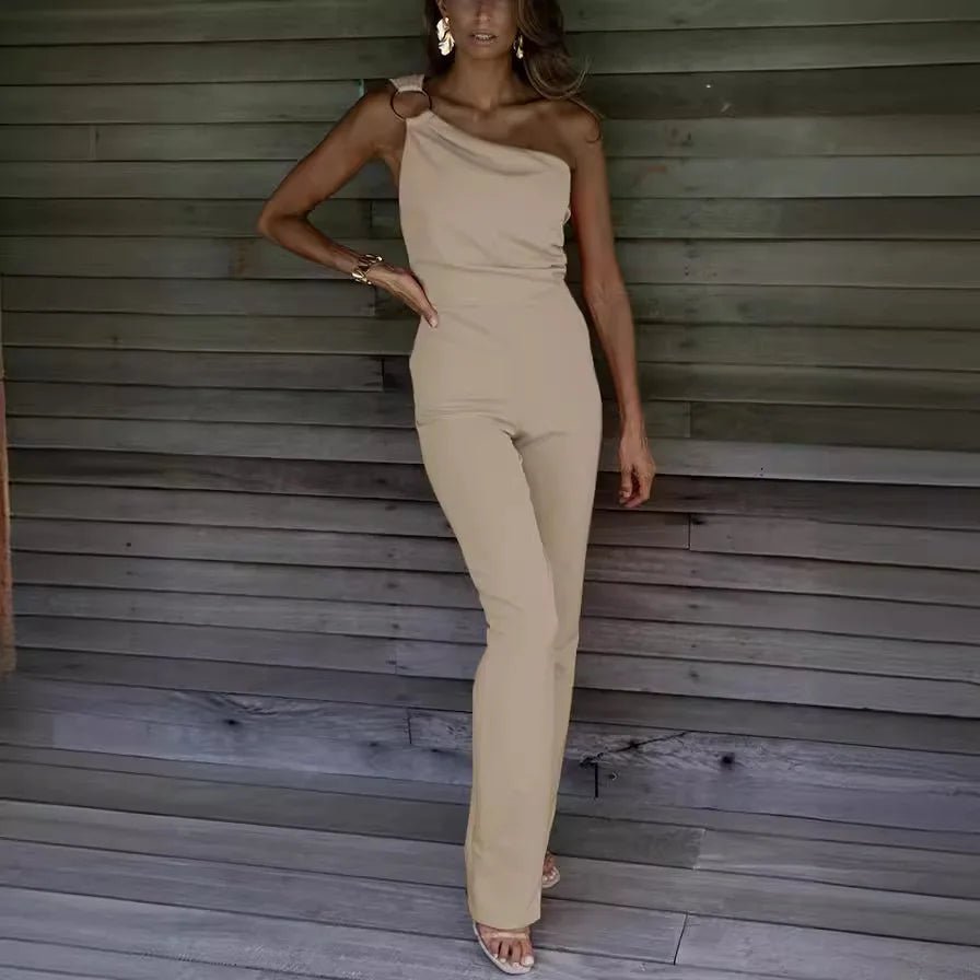 2024 Summer Europe and The United States Sexy Women's Solid Color Nightclub Jumpsuit Casual Pants RT220