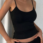 Women's Backless Cami Crop Top Summer Solid Color Casual Sleeveless Streetwear Y2K Top RT220