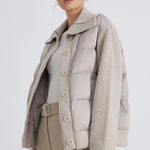 BC930 100% wool and white goose down spliced down jackets for women of high quality from luxury brands coats RT220