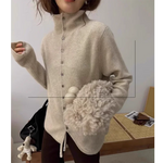 Soft Waxy Cashmere Knit Cardigan European Style Single-Breasted Sweater Long Sleeve Autumn Winter Fashionable Outerwear RT220
