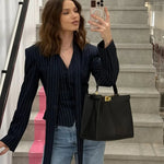 Trendix Elegant Blazer 2 Piece Sets Women V Neck Patchwork Scarf Lace Up Jackets Femme Bodycon Skirt And Commuting Blazers Suits RT220